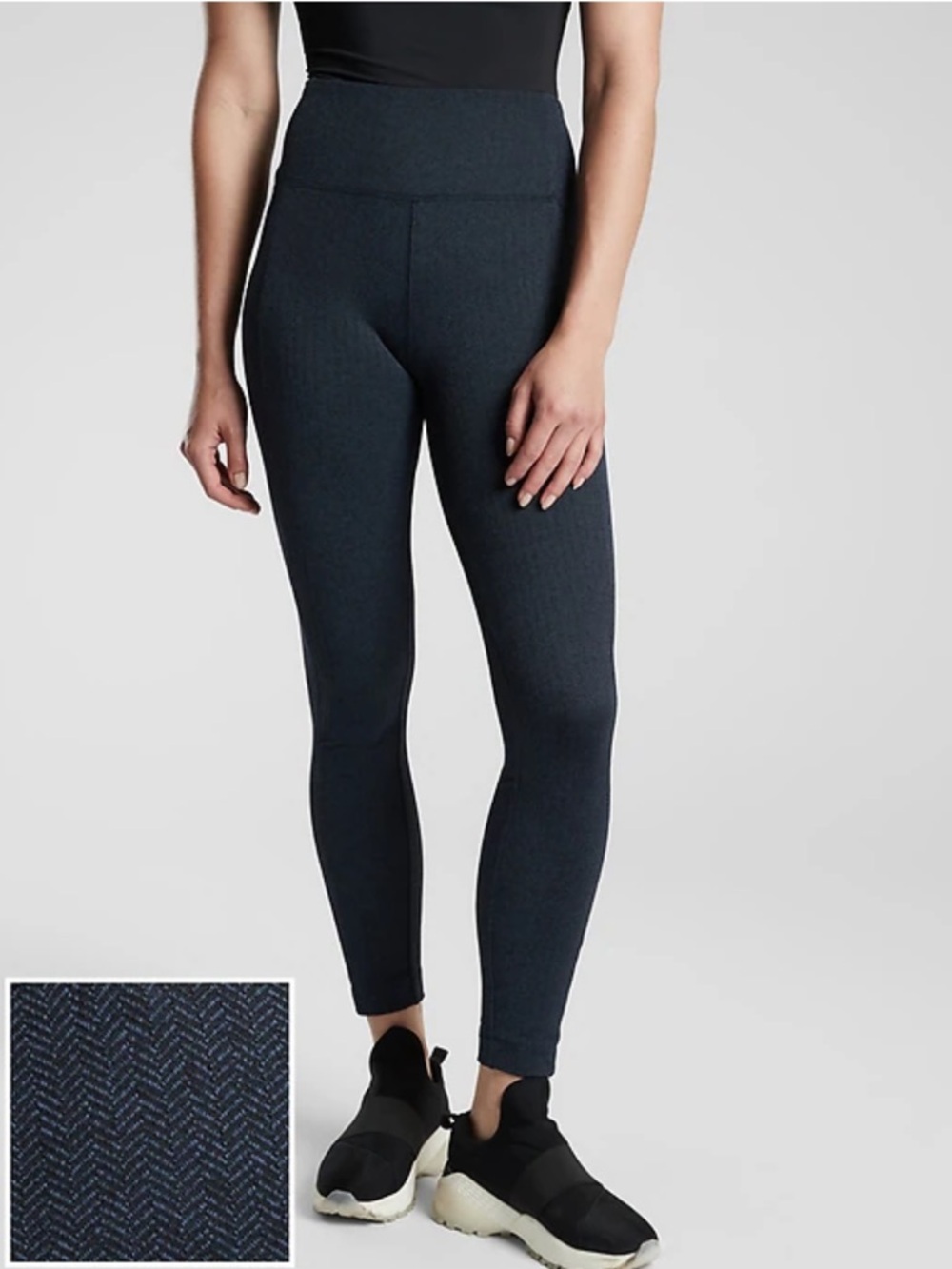 Athleta Navy Herringbone High-Rise Leggings